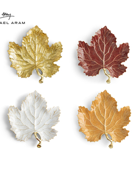 Michael Aram葡萄叶小食盘手工不锈钢送礼小吃果盘家用零食碟子