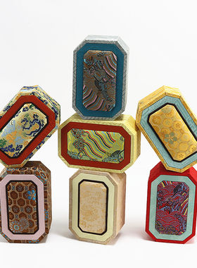 宋锦布首饰盒复古文玩珍藏品