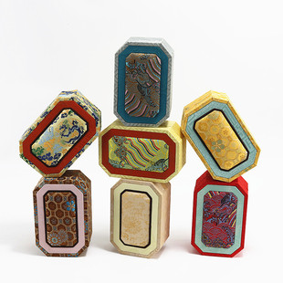 宋锦布首饰盒复古文玩玉器珠宝首饰包装盒直销国风带盖手串吊坠盒