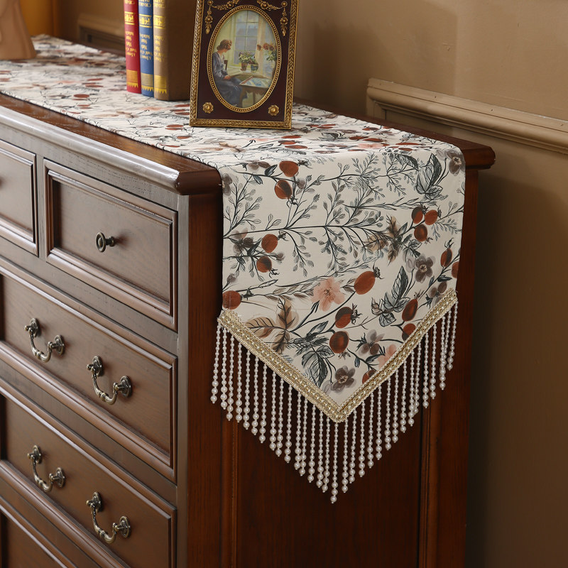 美式复古桌旗高级感茶几旗盖布