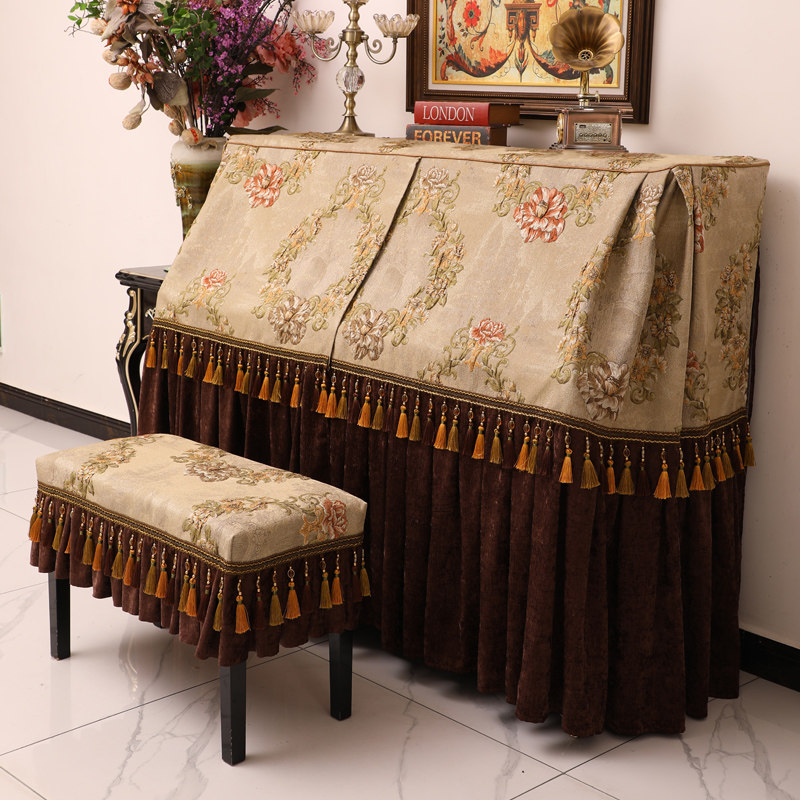 欧式奢华钢琴罩防尘罩全罩高级感轻奢雅马哈琴布盖布美式复古琴套