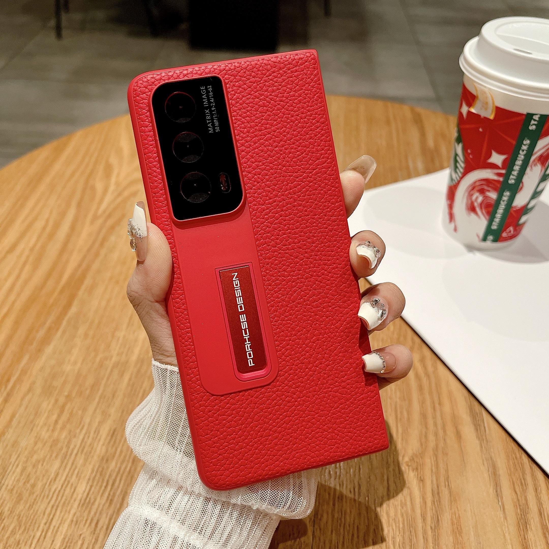 适用荣耀magicvs2手机壳新款荔枝纹隐形支架magicv2至臻版折叠屏保护套5g高档真魔术vs网红男女全包防摔外壳