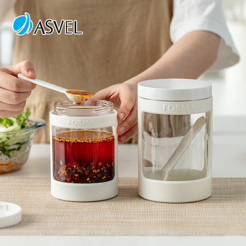 日本asvel密封防潮辣椒油专用罐