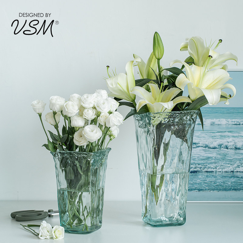 西班牙进口VSM花瓶摆件客厅绿植插花器透明玻璃鲜百合深水醒花桶,家居饰品,花瓶,淘宝优惠券,粉丝福利购,淘宝优惠卷