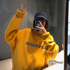 Winter men's high collar sweater Korean fashion loose casual raglan sleeves