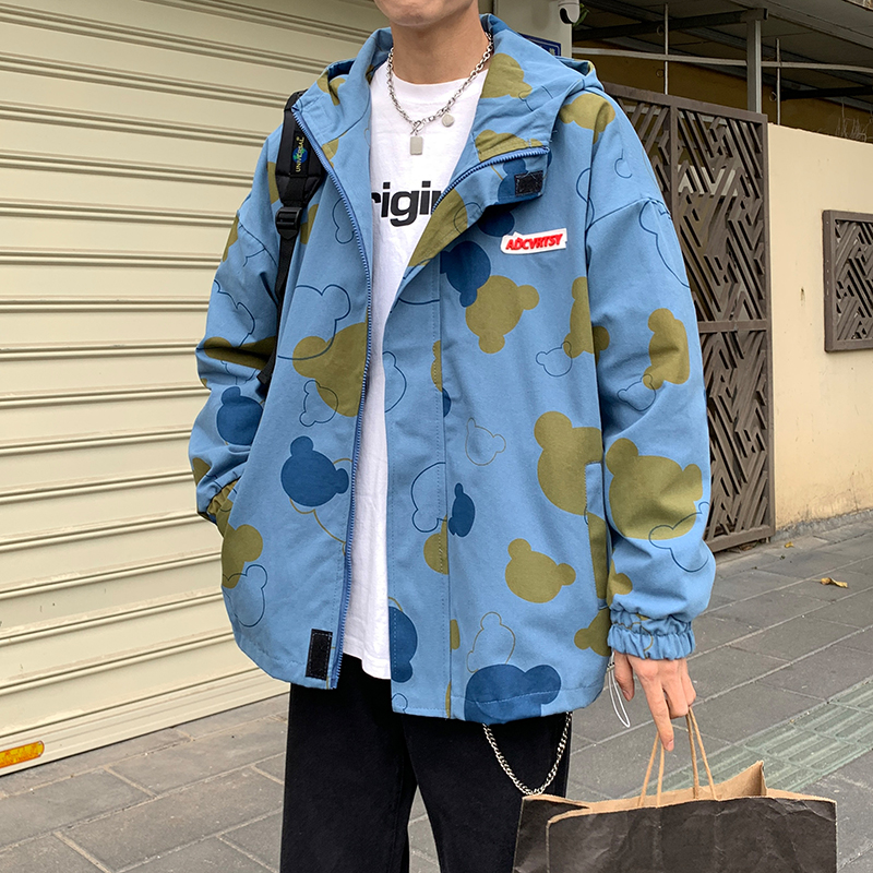 Hooded cartoon print jacket 2103 floral jacket