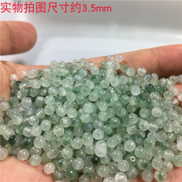 diy翡翠飘花缅甸a货玉石手串散珠