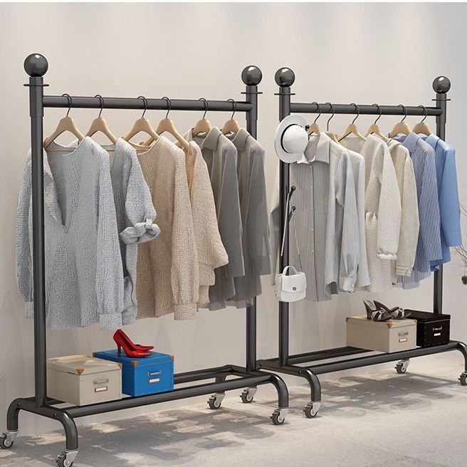 晾衣架落地式挂衣杆折叠宿舍简易家用卧室凉晒阳台衣服架移动带轮