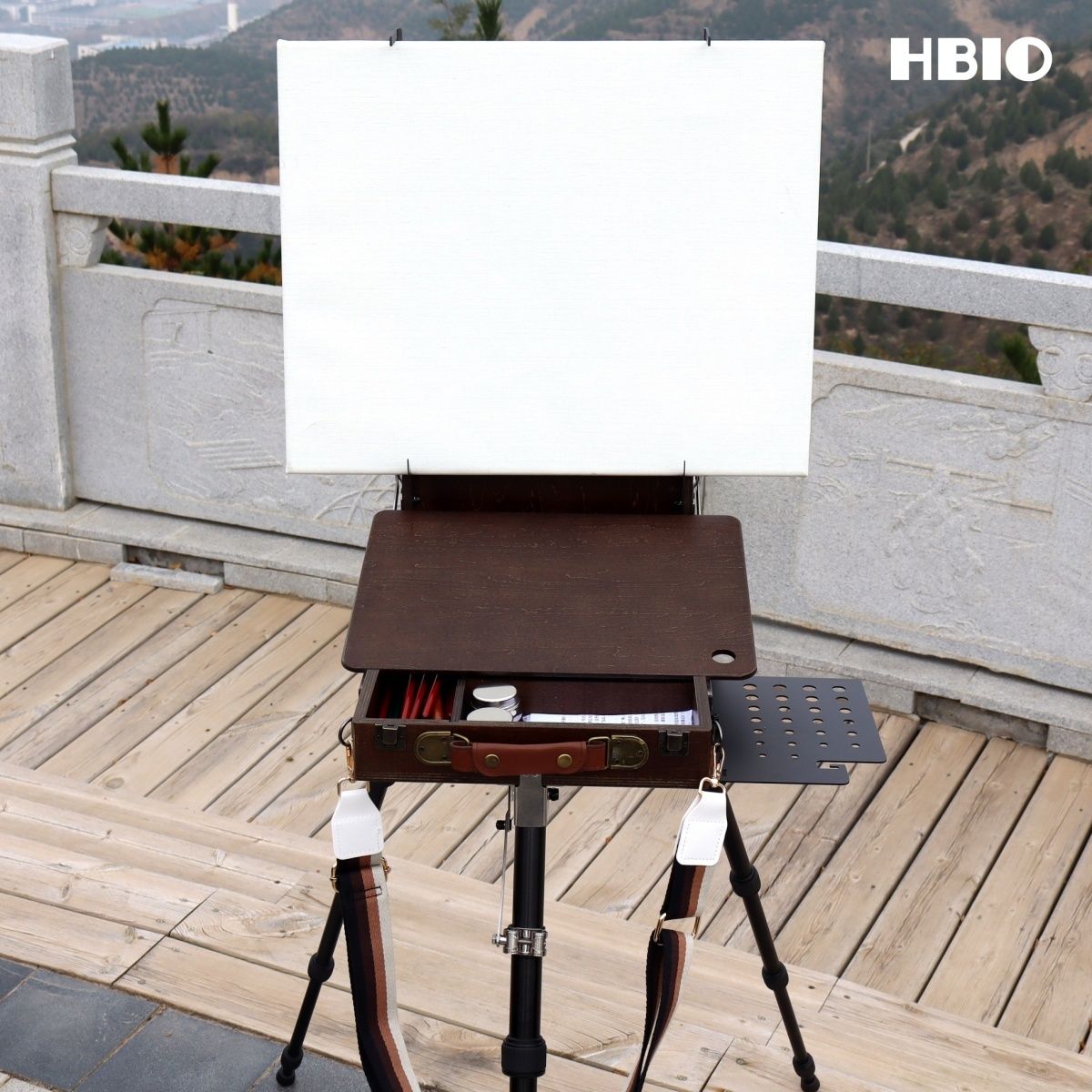 户外便携写生油画箱画架油画画板支架黑白画材HBIO