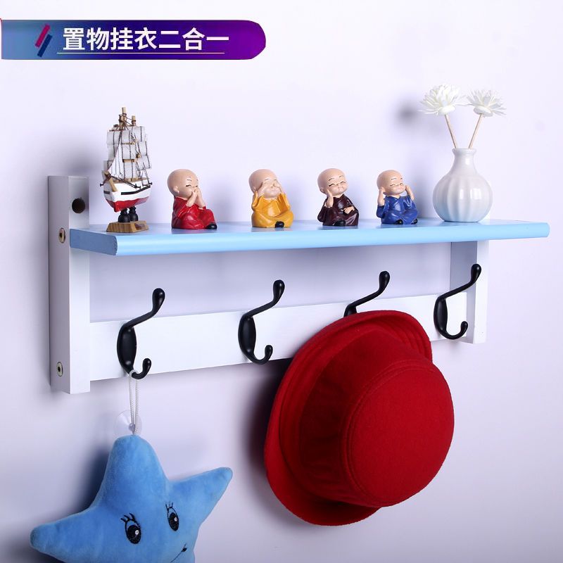 挂衣架壁挂墙上衣帽架创意实木卧室衣服架子玄关多功能挂钩置物架