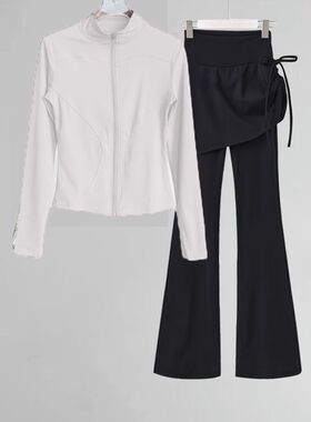 瑜伽服女2025新款外套运动健身专业普拉提训练大码上衣跑步套装秋