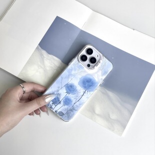 适用于苹果iPhone15·华为·OPPO·VIVO·小米·一加安卓手机 风碎冰蓝 Lab 小众艺术设计手机壳