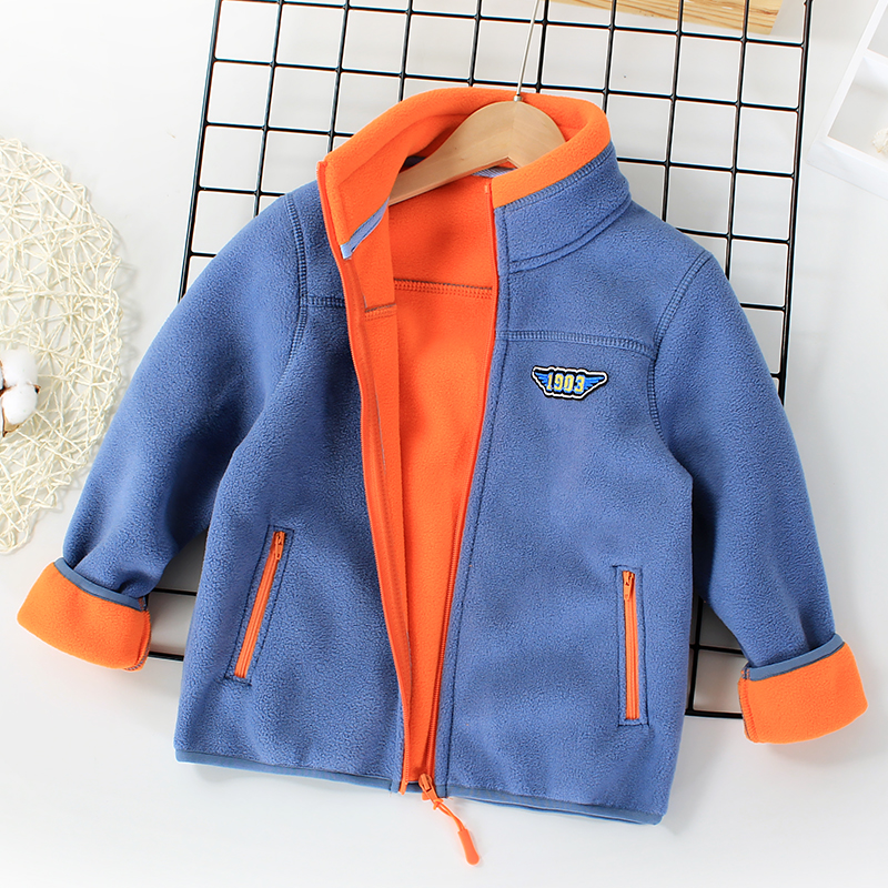 上衣宽松厚款冬宝宝抓绒时尚外套