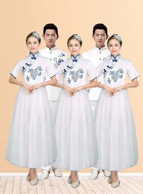 大合唱朗诵长裙青花瓷古筝二胡