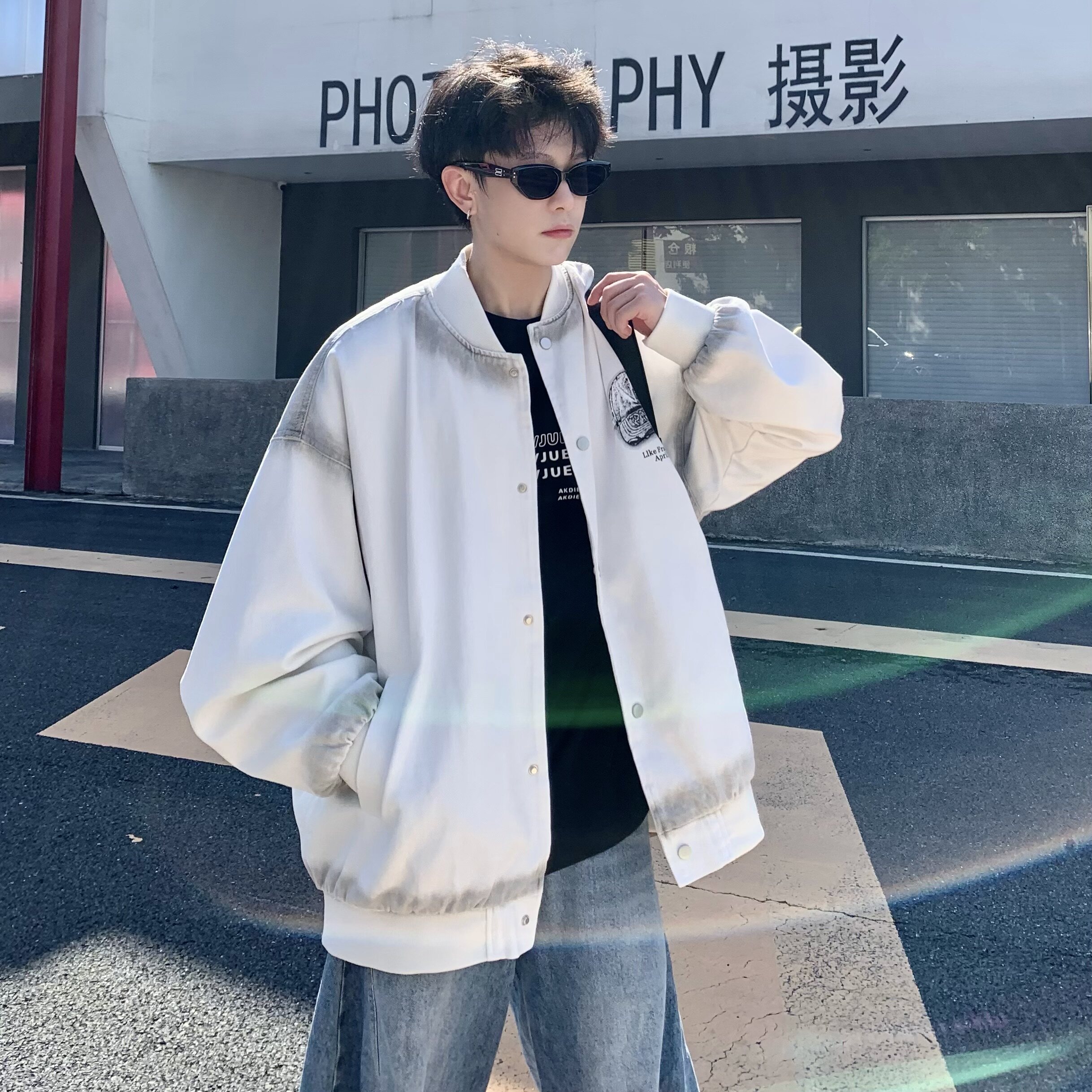 709-JK22-P115单人春季新款棒球领牛仔夹克,男装夹克,星座709