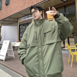 709-MY1637-P150冬季情侣美式立领飞行夹克棉衣加厚羊羔毛外套男，男装夹克，星座709
