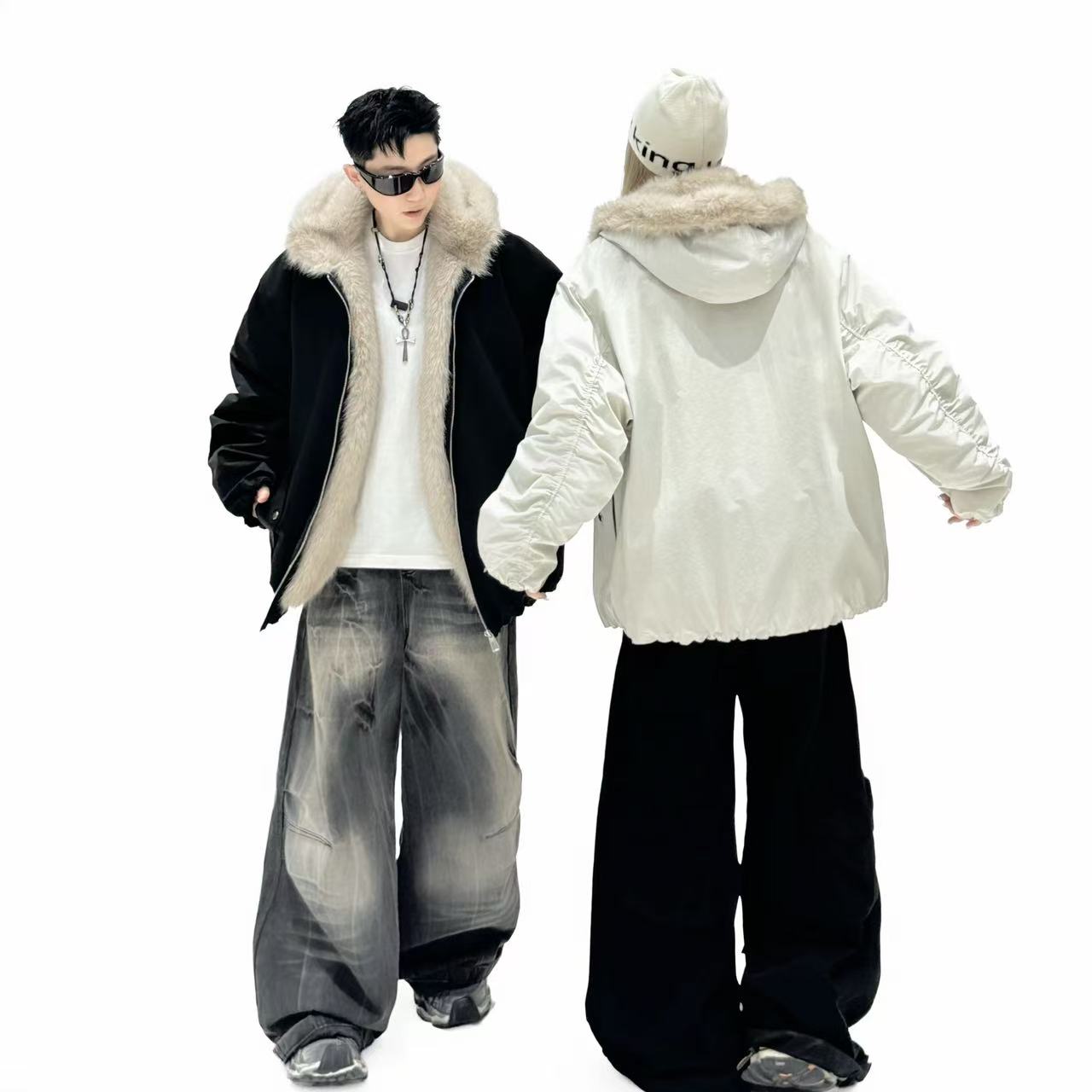709-MY1800-P160冬季新款情侣座山雕连帽棉服外套潮,男装棉衣,星座709