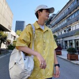 709-T010-P3823夏白底情侣百搭休闲纯色T恤提花短袖男翻领潮，男装T恤，星座709