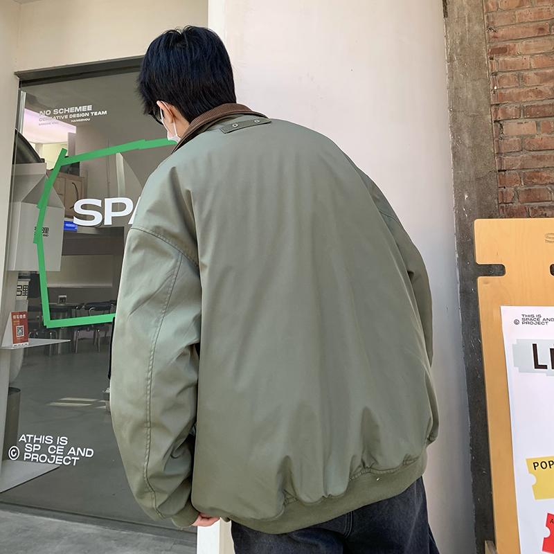 709-MY1512-P135冬季日系翻领飞行员夹克工装棉衣外套加厚2，男装夹克，星座709