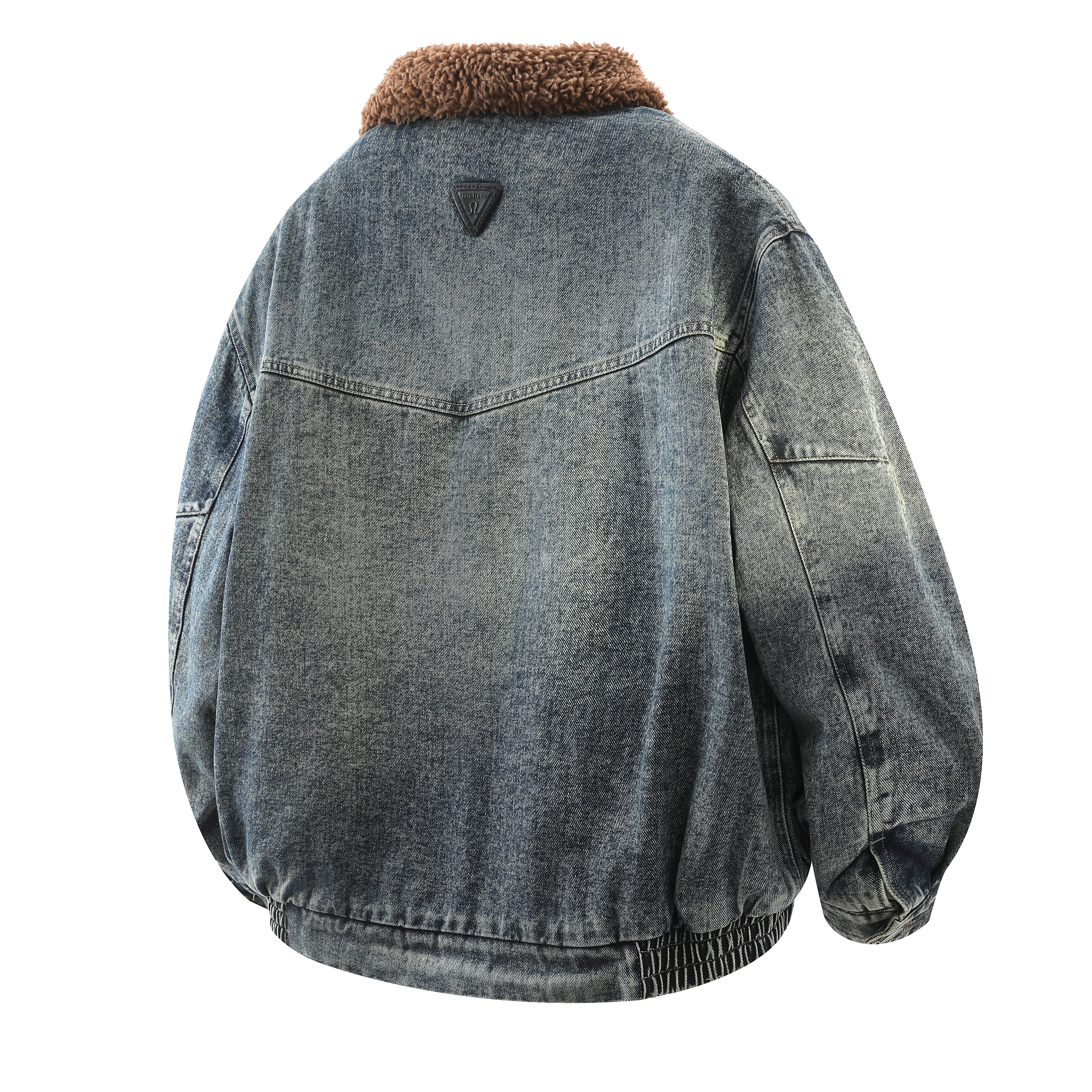 709-MY1813-P160冬季新款白底潮牌休闲水洗牛仔加绒外套,女装短外套,星座709