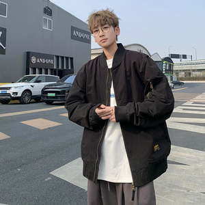 709-JK915-P135 春秋情侣棒球领全棉水洗复古工装夹克外套图片