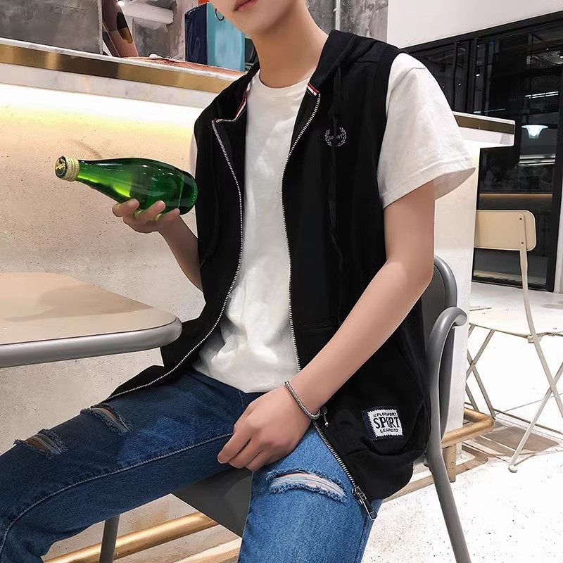 709-W16-P35春季单人马甲背心外套连帽修身男女学生班服大码,男装背心/马甲,星座709