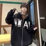 709-MY102-P105春秋情侣毛衣连帽针织衫慵懒风休闲开衫男，男装针织衫/毛衣，星座709