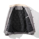 709-MY1001-P115冬季白底立领开衫羊羔毛拼鹿绒皮加厚潮流男，男装卫衣，星座709
