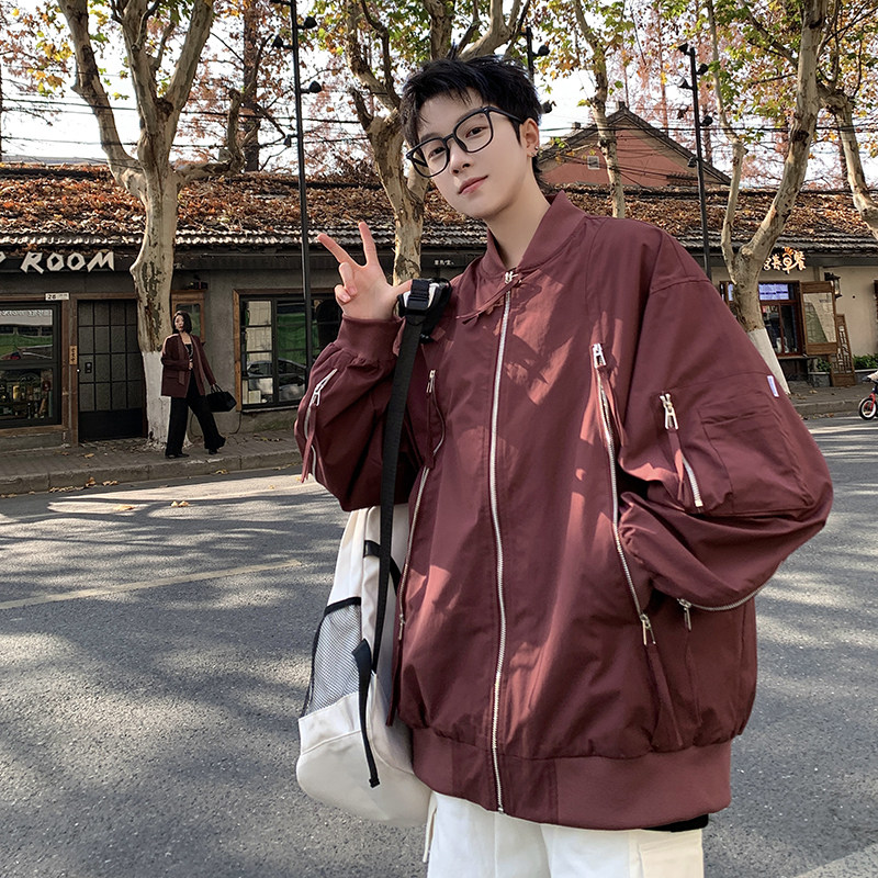 709-JK02-P115春季上新美式链领棒球服夹克设计感百搭外套男，男装夹克，星座709