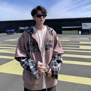 709-jk27-P125 单人 春季新款 阔版假两件夹克，男装夹克，星座709