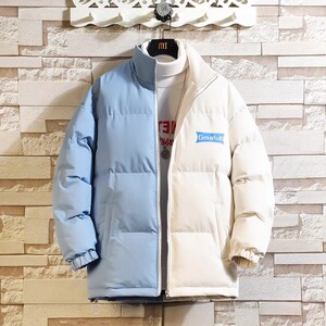 709-MY905-P100 冬季港风挂拍加厚拼色工装棉服潮流百搭外套图片