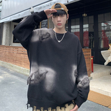 709-MY66-P105春秋情侣扎染流苏美式街头针织毛衣男单人图，男装针织衫/毛衣，星座709