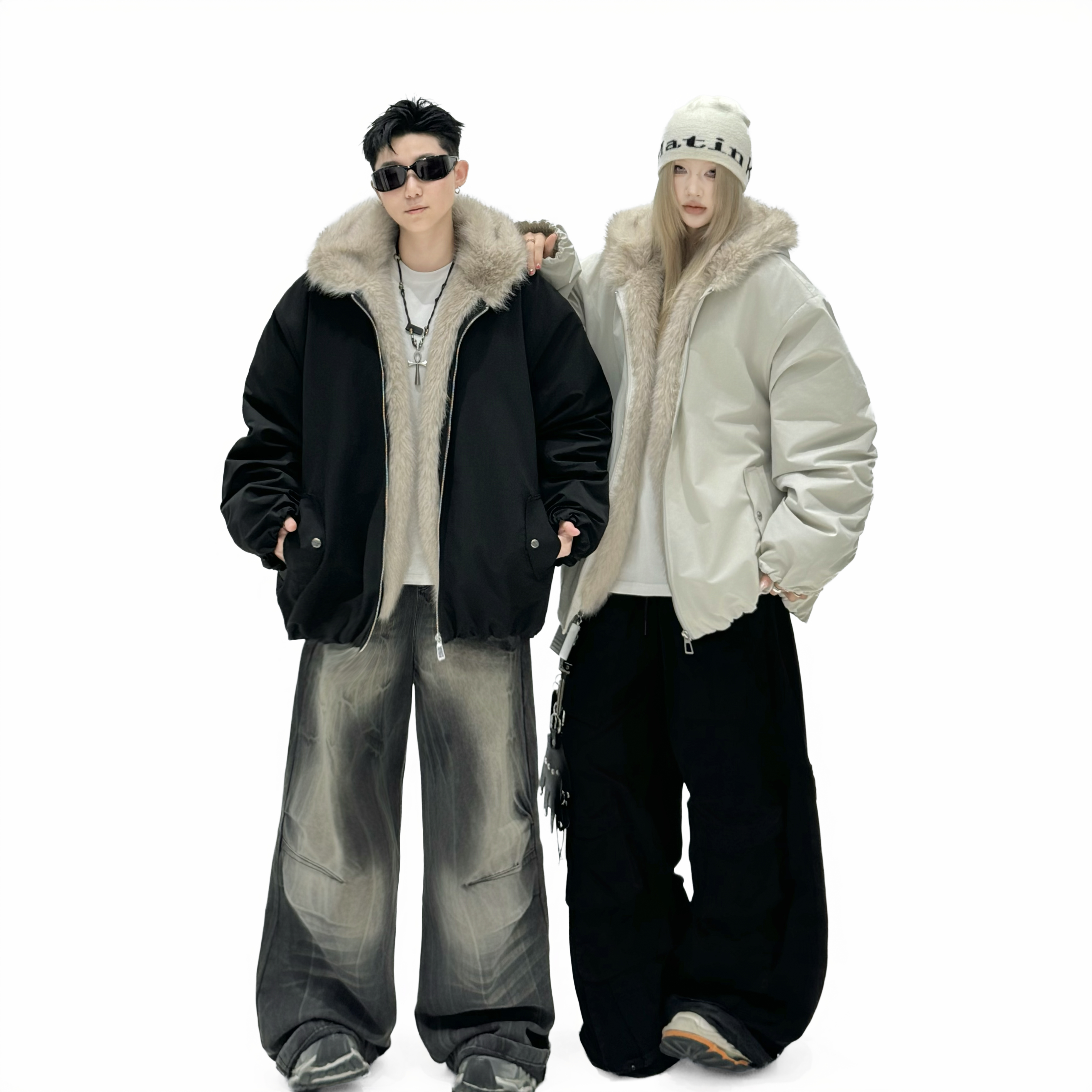 709-MY1800-P160冬季新款情侣座山雕连帽棉服外套潮，男装棉衣，星座709