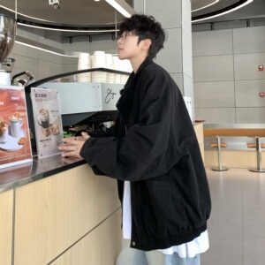 709-JK908-P130 春秋情侣全棉水洗做旧立领工装夹克外套男图片