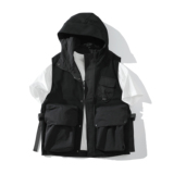 709-MJ110-P100白底春季新款阔版休闲针织工装马甲，男装工装外套，星座709