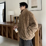 709-MY1828-P165冬季新款单人美式极简风两面穿毛呢保暖外套，男装棉衣，星座709