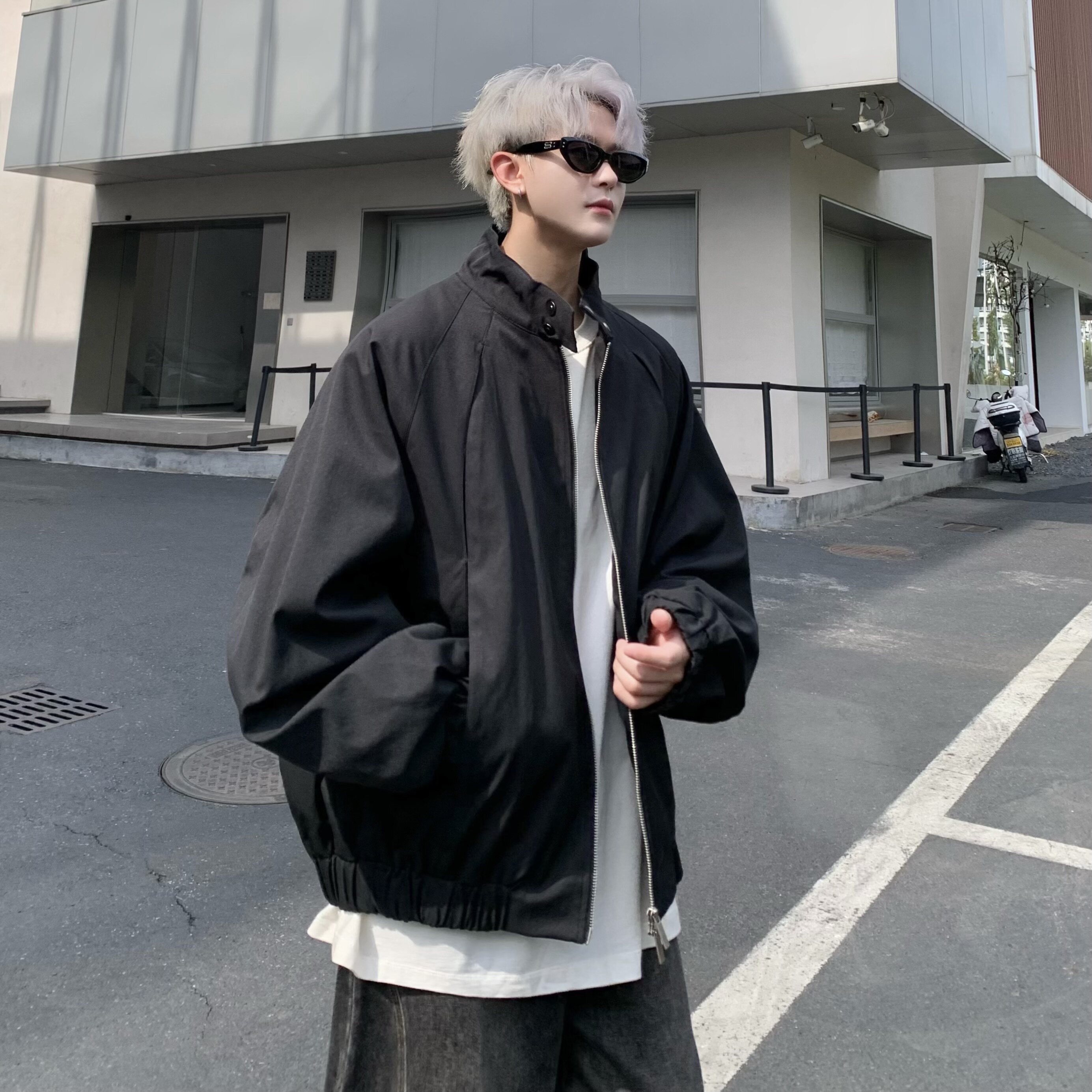 709-JK36-P135单人秋季新款阔版休闲纯色夹克,男装夹克,星座709