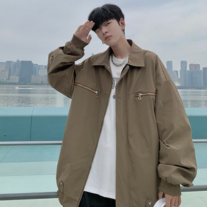 709-JK880-P105 春秋休闲翻领金属装饰后背拉链夹克外套 单人图，男装夹克，星座709