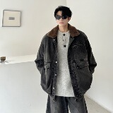 709-MY1813-P160冬季新款单人潮牌休闲水洗牛仔加绒外套，女装短外套，星座709