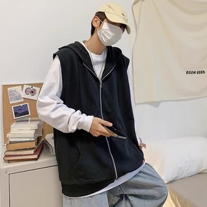 709-MJ12-P45 春季男简约连帽贴标无袖休闲背心马甲外套单人，男装背心/马甲，星座709