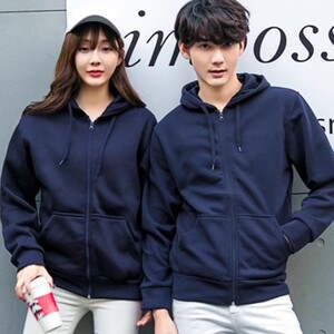 709-A53-P28 春秋连帽开衫长袖情侣卫衣外套潮男纯色外贸百搭图片