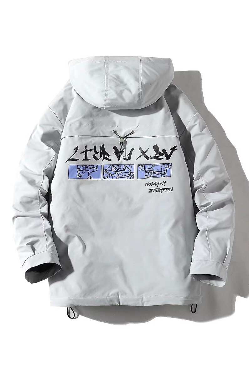 709-MY608-P80冬季白底港风冬季加厚连帽印花百搭棉衣外套男，男装棉衣，星座709