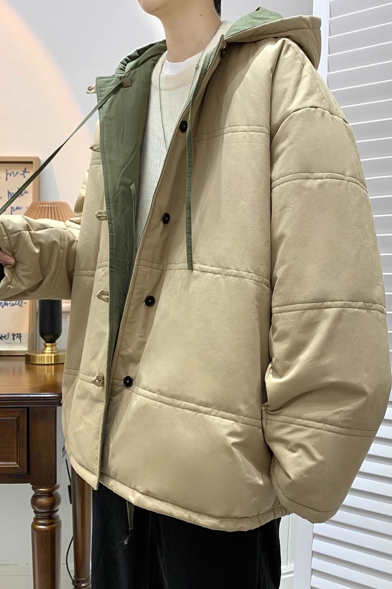 709-MY1000-P130冬季单人双面穿全棉加厚开衫连帽溜肩棉衣男，男装棉衣，星座709