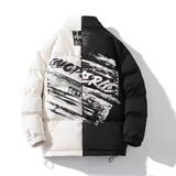 709-MY905-P100冬季港风白底加厚拼色工装棉服潮流百搭外套，男装棉衣，星座709