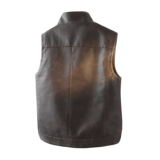 709-MJ201-P100春季上新白底美式复古休闲百搭皮衣马甲，男装皮衣，星座709