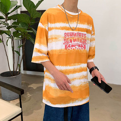 21 new Hong Kong Style Haina Baichuan printed short sleeve versatile casual round neck T-shirt for men