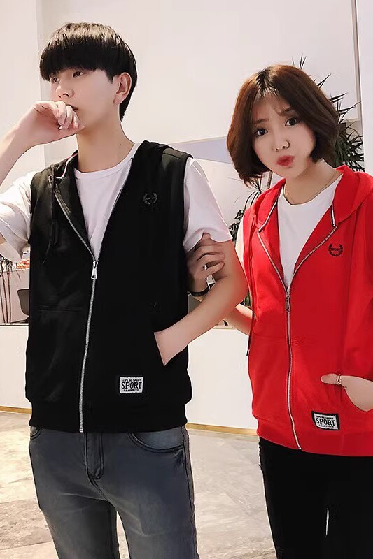 709-W16-P35春季情侣马甲背心外套连帽修身男女学生班服大码,男装背心/马甲,星座709
