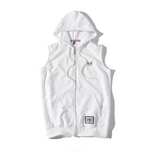 709-W16-P35  春季白底马甲背心外套 连帽修身男女学生班服大码图片