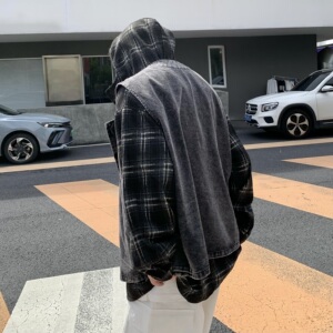 709-jk20-P160 单人 春季潮牌真两件牛仔马甲图片