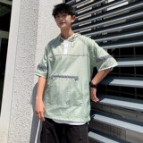 709-T011-P4523夏白底情侣短袖衬衫连帽青少年速干套头T恤男大码，男装T恤，星座709